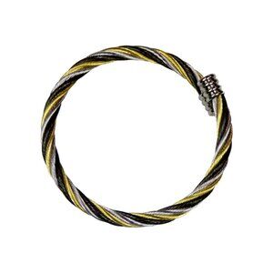 Inox Women's Stainless Steel Three-Tone Braided Bracelet